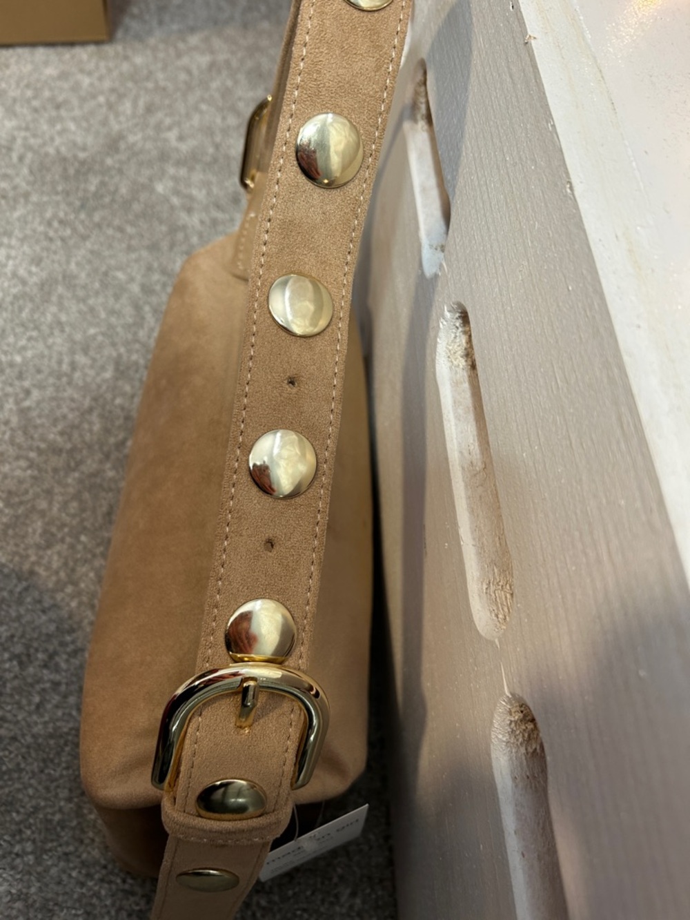Madden Girl Tan Suede  Festival Shoulder Bag - Picture 8 of 8